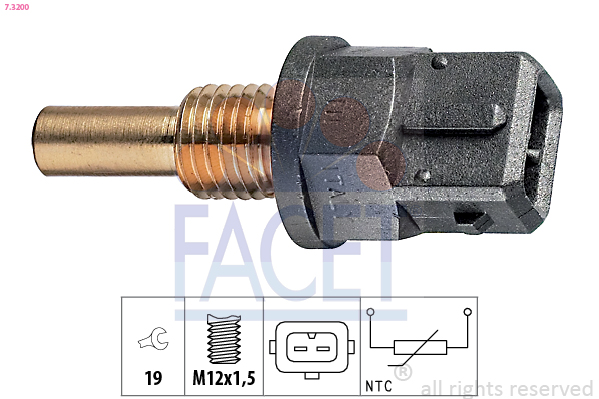 Sensore, temperatura refrigerante FACET 7.3200