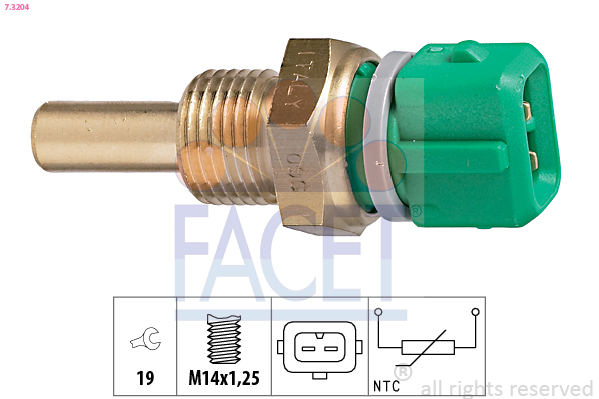 Sensore, temperatura refrigerante FACET 7.3204