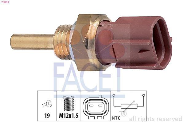 Sensore, temperatura refrigerante FACET 7.3213