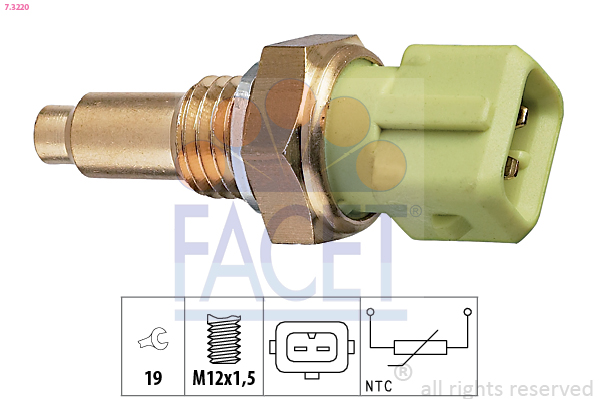 Sensore, temperatura refrigerante FACET 7.3220