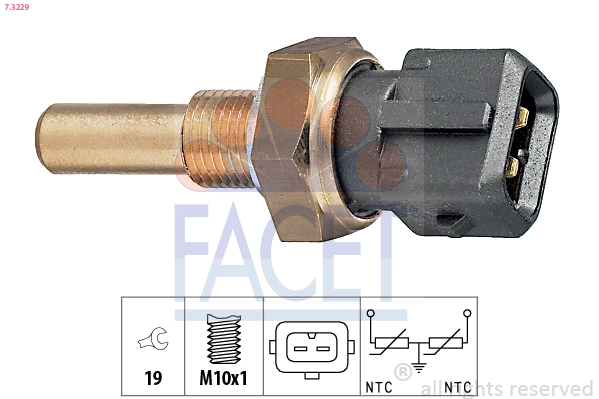 Sensore, temperatura refrigerante FACET 7.3229