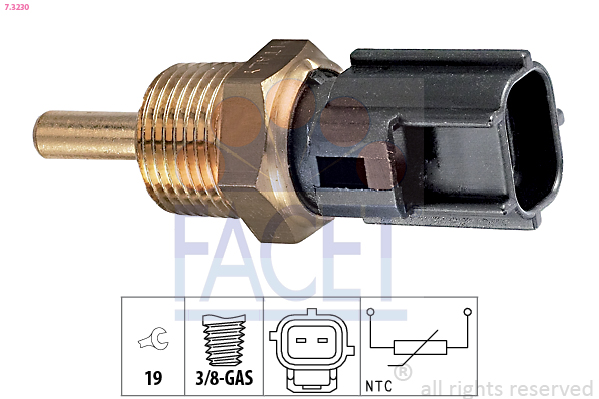 Sensore, temperatura refrigerante FACET 7.3230