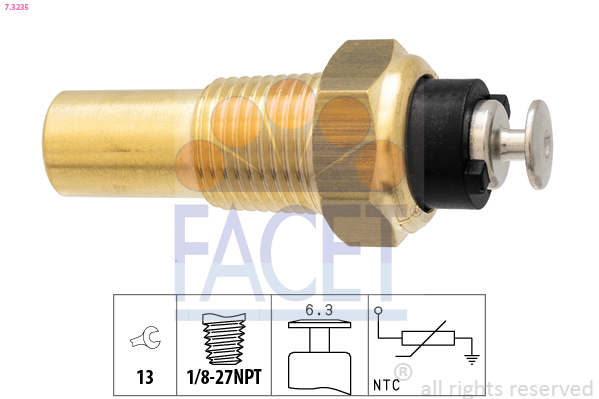 Sensore, temperatura refrigerante FACET 7.3235