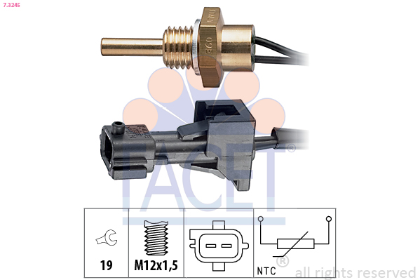 Sensore, temperatura refrigerante FACET 7.3245