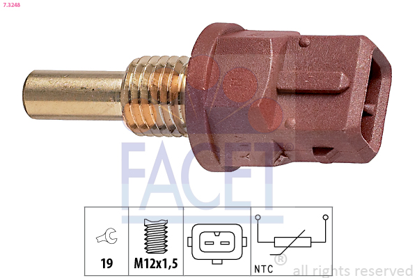 Sensore, temperatura refrigerante FACET 7.3248