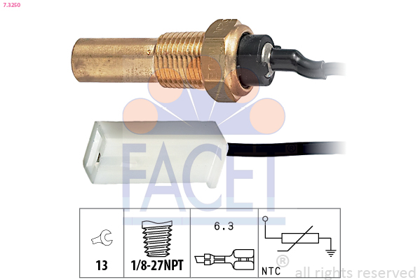 Sensore, temperatura refrigerante FACET 7.3250