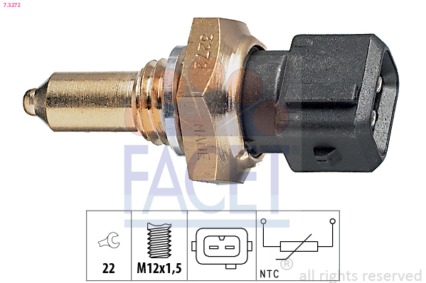Sensore, temperatura refrigerante FACET 7.3272