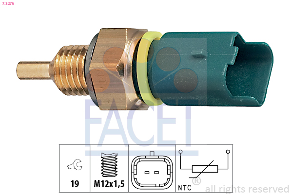 Sensore, temperatura refrigerante FACET 7.3276