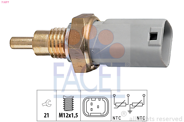 Sensore, temperatura refrigerante FACET 7.3277