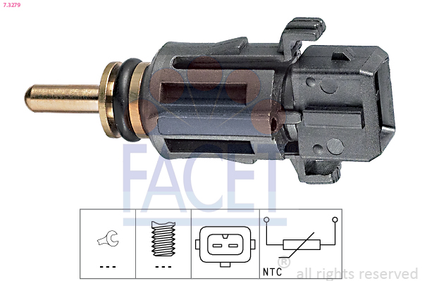 Sensore, temperatura refrigerante FACET 7.3279