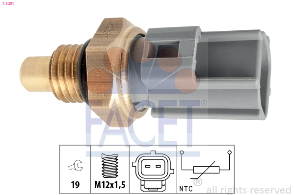 Sensore, temperatura carburante FACET 7.3281