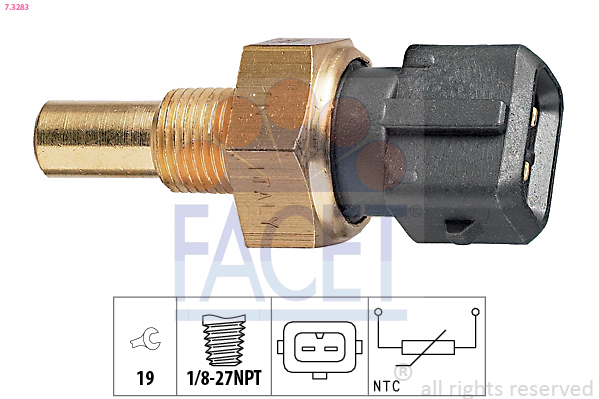 Sensore, temperatura refrigerante FACET 7.3283