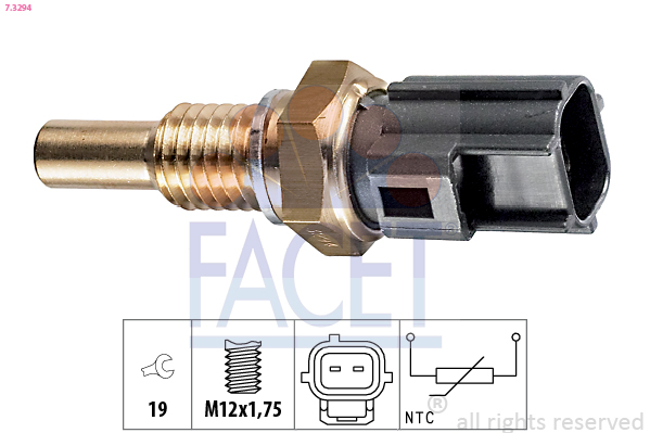 Sensore, temperatura refrigerante FACET 7.3294