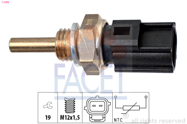 Sensore, temperatura refrigerante FACET 7.3298