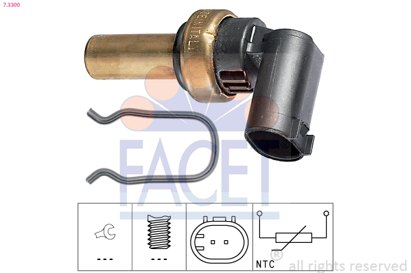 Sensore, temperatura refrigerante FACET 7.3300