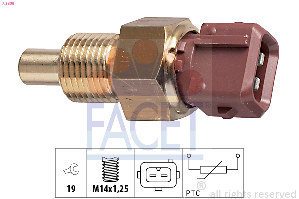 Sensore, temperatura refrigerante FACET 7.3308