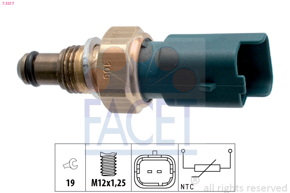 Sensore, temperatura refrigerante FACET 7.3317