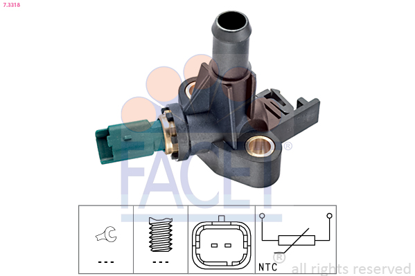 Sensore, temperatura refrigerante FACET 7.3318