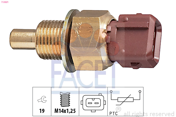 Sensore, temperatura refrigerante FACET 7.3321
