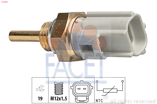 Sensore, temperatura refrigerante FACET 7.3323
