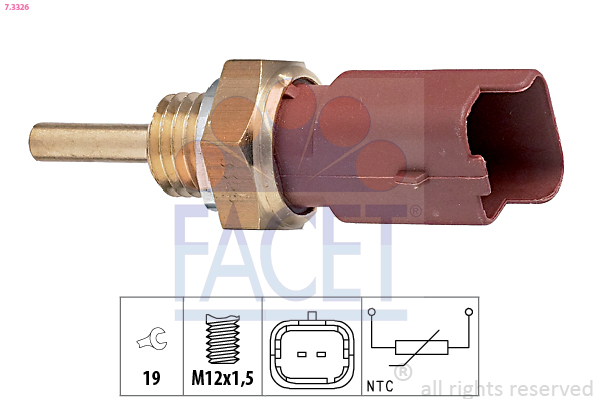 Sensore, temperatura refrigerante FACET 7.3326