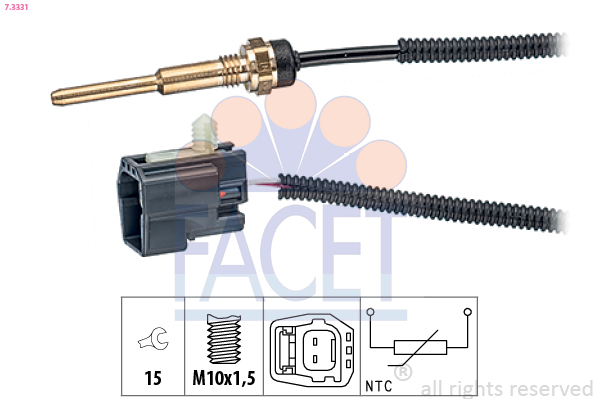 Sensore, temperatura refrigerante FACET 7.3331