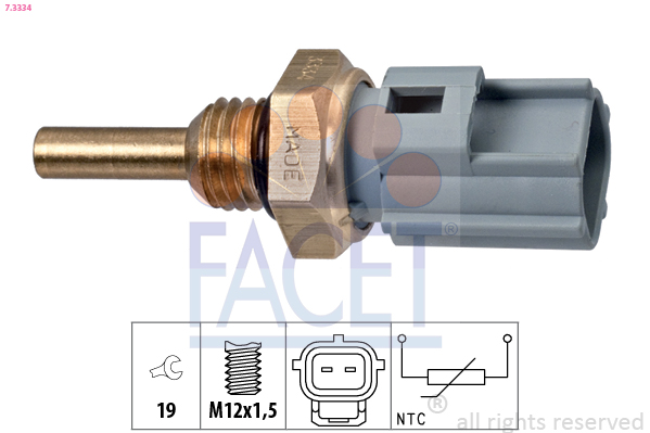 Sensore, temperatura refrigerante FACET 7.3334