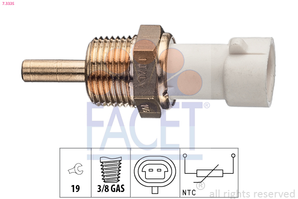 Sensore, temperatura refrigerante FACET 7.3335