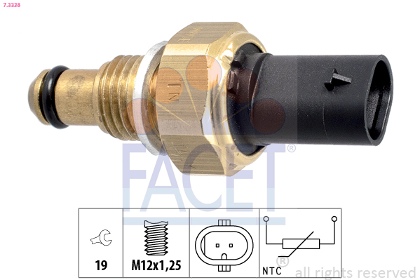 Sensore, temperatura carburante FACET 7.3338