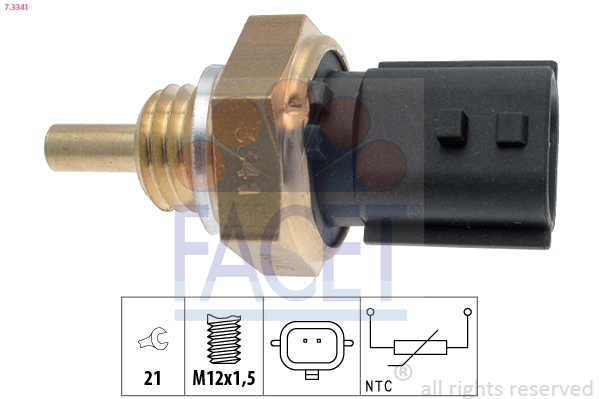 Sensore, temperatura refrigerante FACET 7.3341