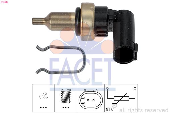Sensore, temperatura refrigerante FACET 7.3343