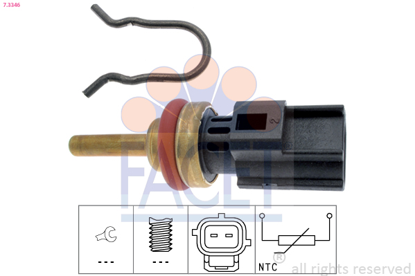 Sensore, temperatura refrigerante FACET 7.3346