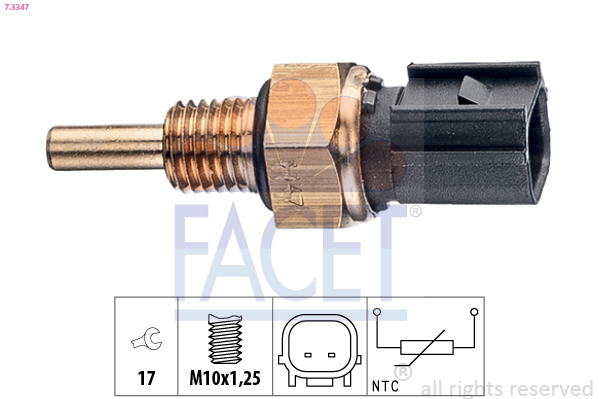Sensore, temperatura refrigerante FACET 7.3347