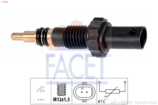 Sensore, temperatura refrigerante FACET 7.3348