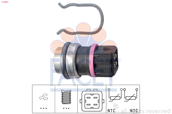 Sensore, temperatura refrigerante FACET 7.3353