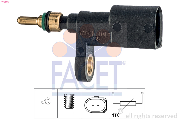 Sensore, temperatura refrigerante FACET 7.3355