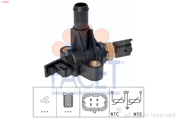 Sensore, temperatura refrigerante FACET 7.3359