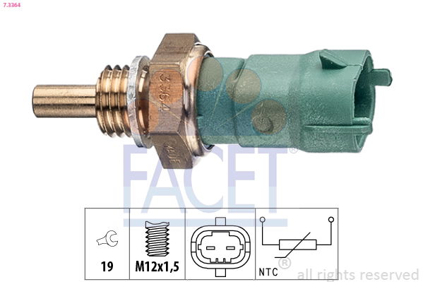 Sensore, temperatura carburante FACET 7.3364