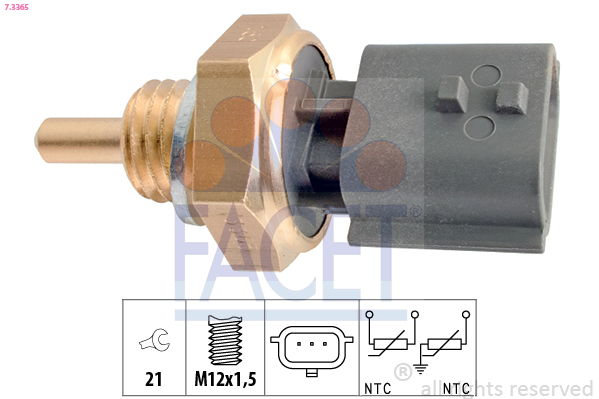 Sensore, temperatura refrigerante FACET 7.3365