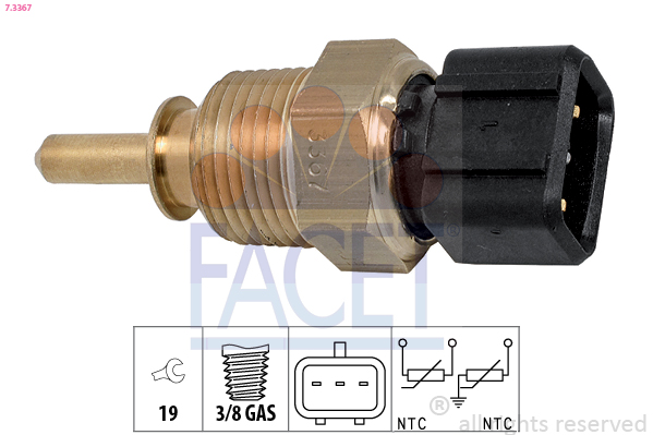 Sensore, temperatura refrigerante FACET 7.3367