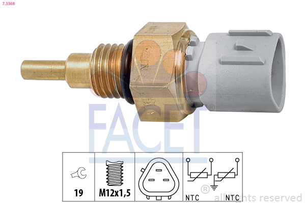 Sensore, temperatura refrigerante FACET 7.3368