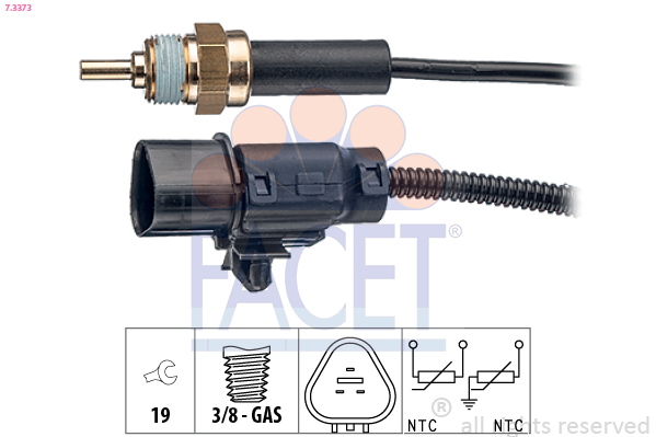 Sensore, temperatura refrigerante FACET 7.3373