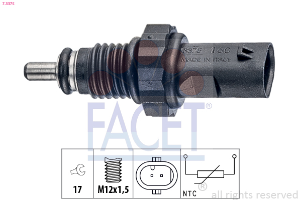 Sensore, temperatura refrigerante FACET 7.3375
