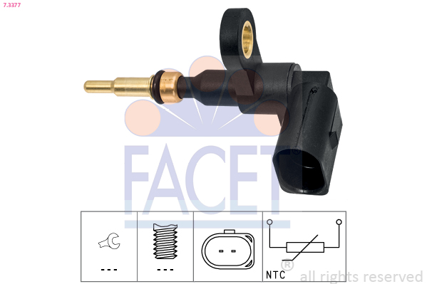 Sensore, temperatura refrigerante FACET 7.3377