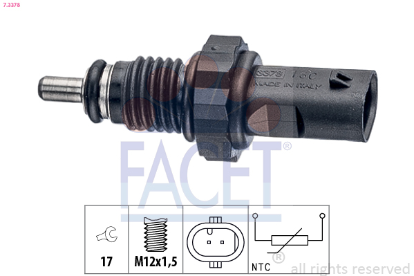 Sensore, temperatura refrigerante FACET 7.3378