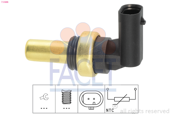 Sensore, temperatura refrigerante FACET 7.3388