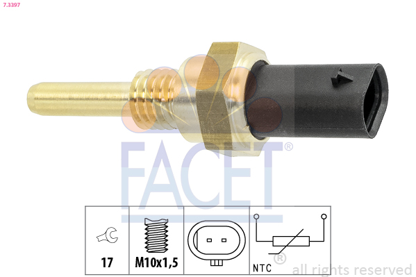 Sensore, temperatura refrigerante FACET 7.3397
