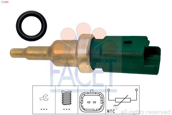 Sensore, temperatura refrigerante FACET 7.3399