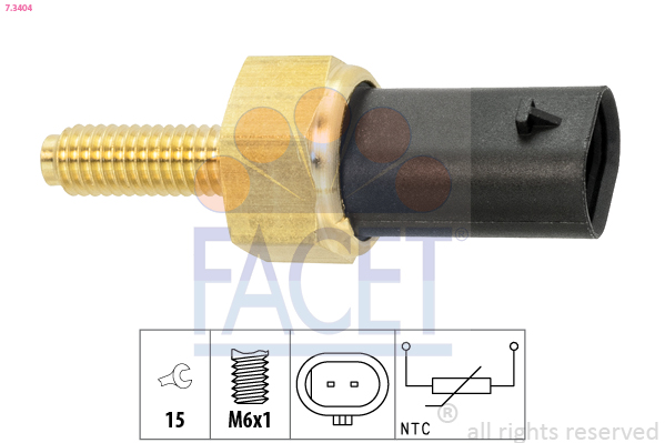 Sensore, temperatura refrigerante FACET 7.3404