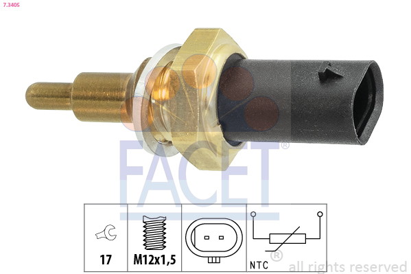Sensore, temperatura refrigerante FACET 7.3405